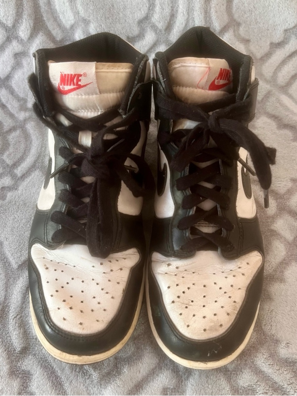 Nike Dunk High Black White Panda Sneakers Womens Size 8